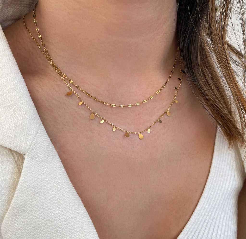 MIRANDA GOLD DAINTY TEARDROP NECKLACE