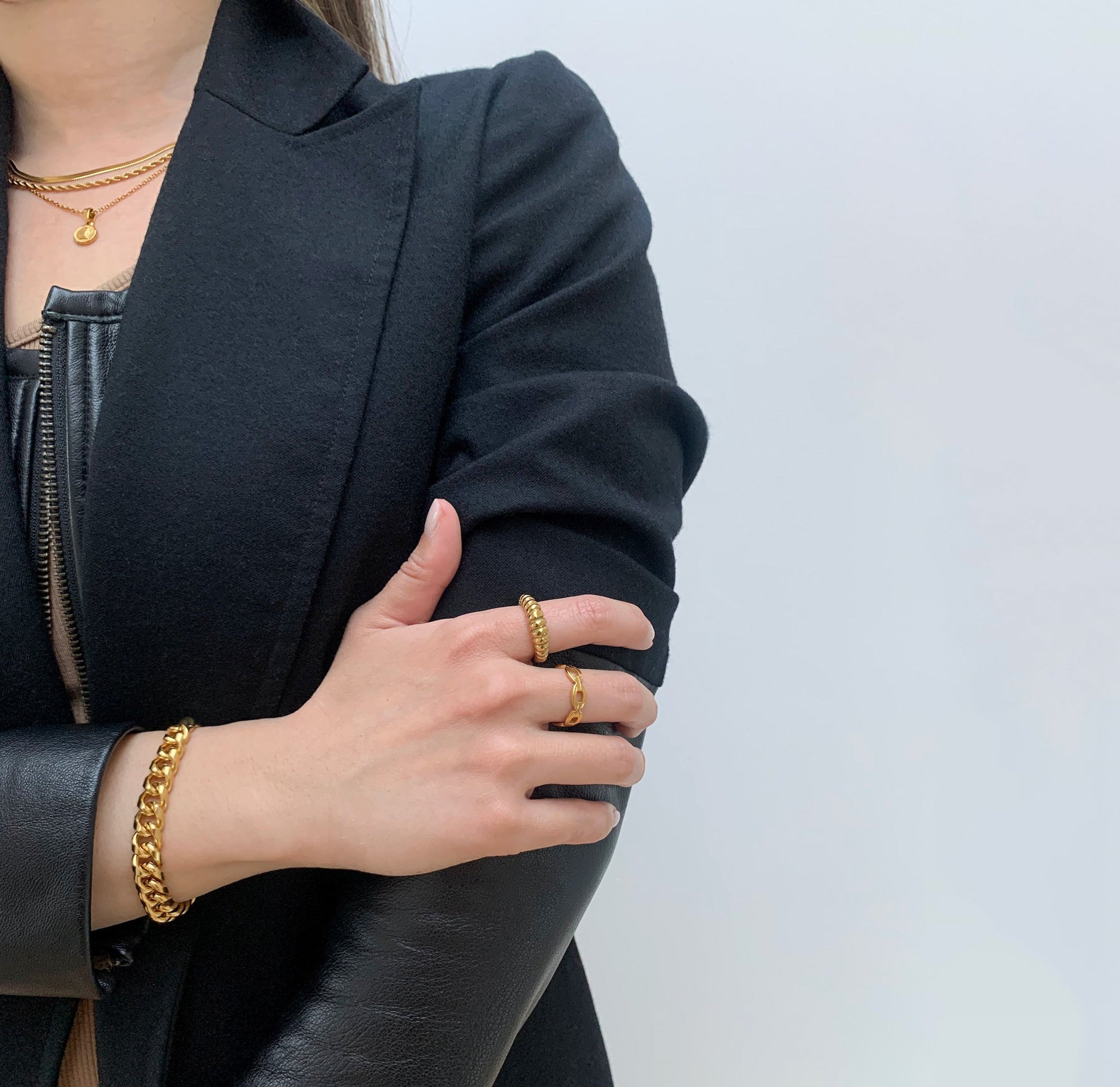 MASON GOLD  CUBAN CHAIN BRACELET