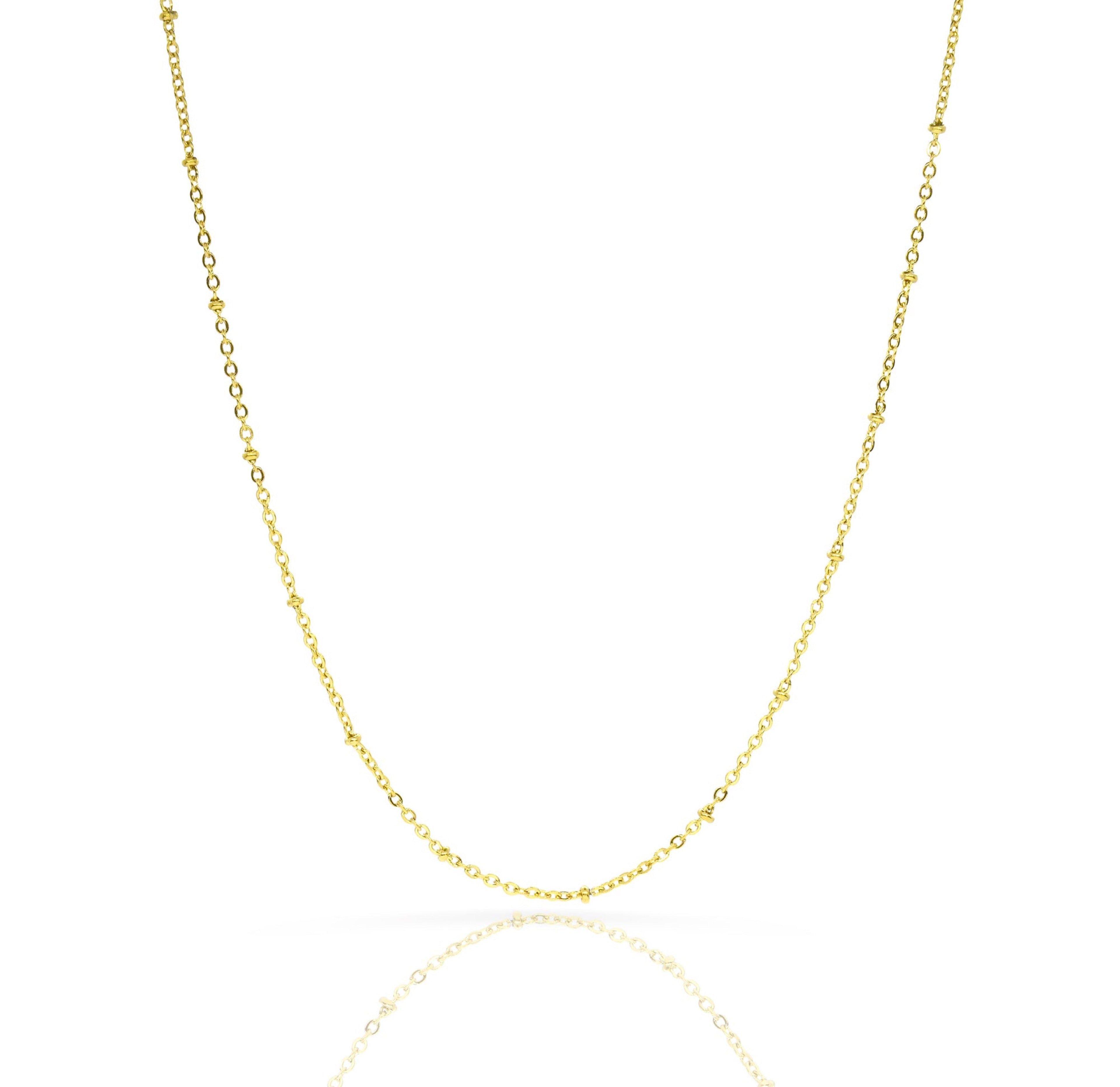 STARLET DAINTY THIN GOLD SATELLITE CHAIN NECKLACE