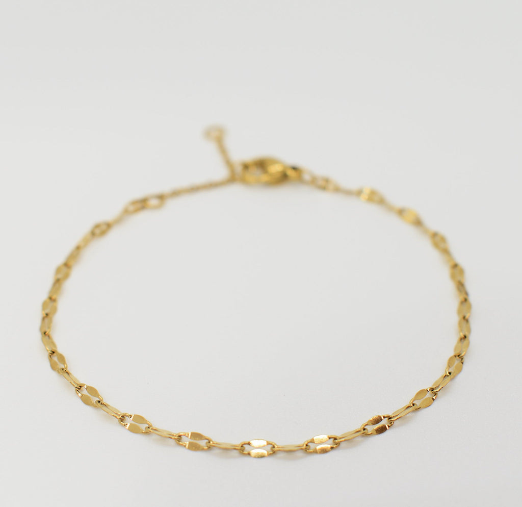 ELSIE GOLD DAINTY LACE CHAIN BRACELET