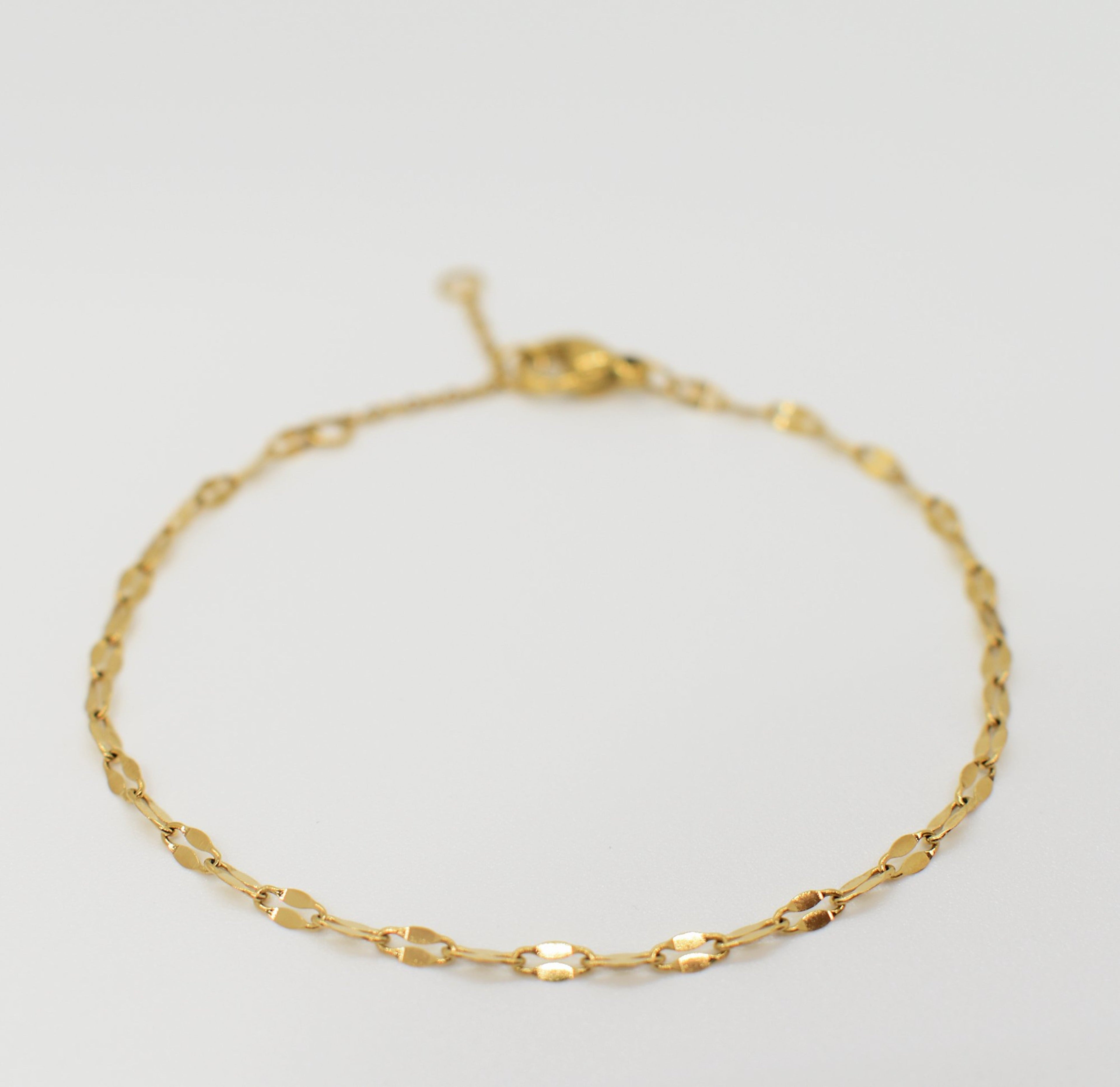 ELSIE GOLD DAINTY LACE CHAIN BRACELET