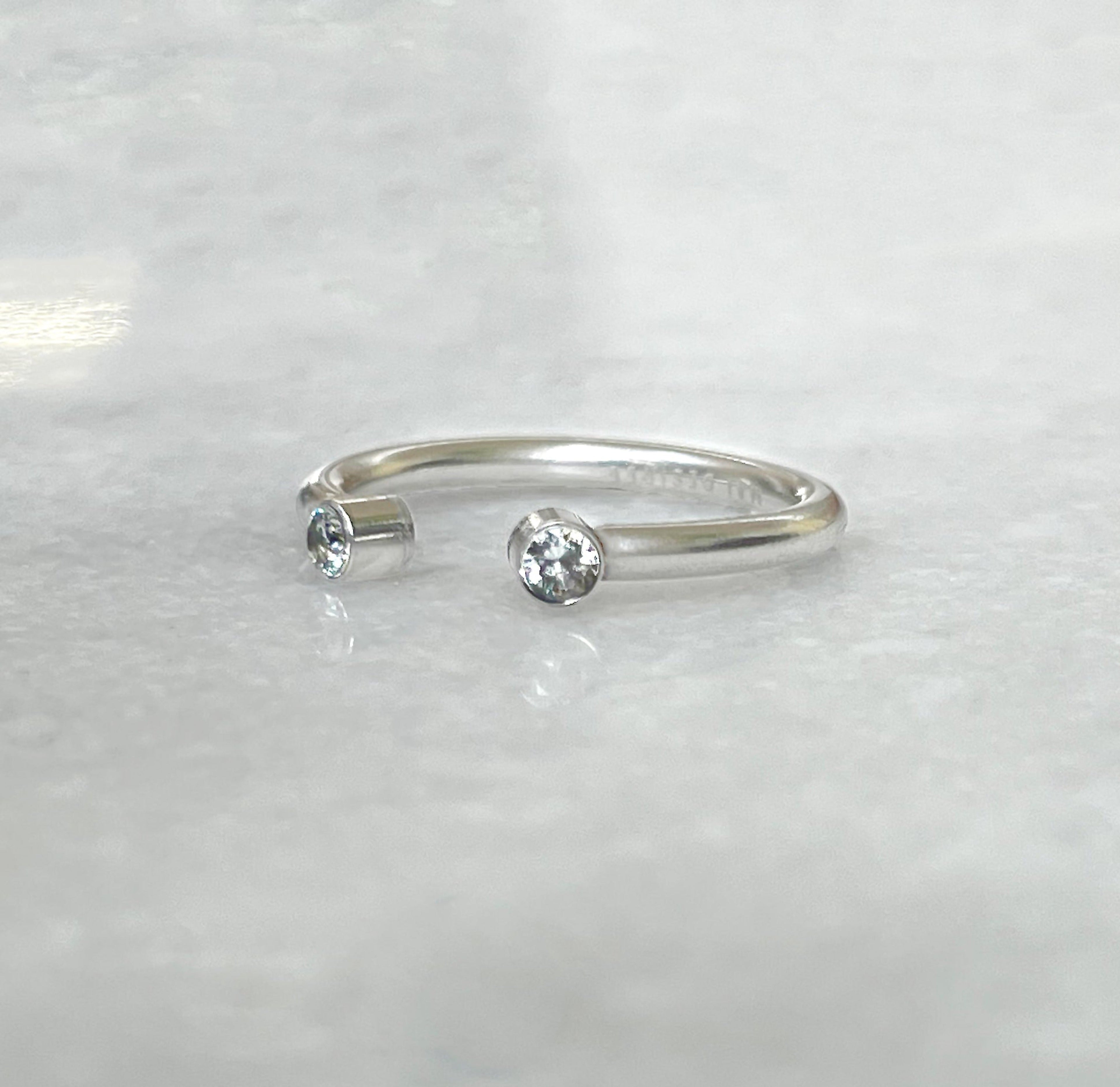 JOLIE SILVER CZ DIAMOND OPEN RING - SAMPLE