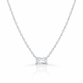 PEYTON SILVER DAINTY EMERALD CZ DIAMOND PENDANT NECKLACE