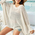 Batwing Open Knit Sweater – Oversized Box Fit | Black/White