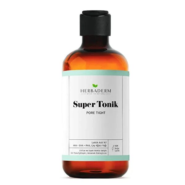 Herbaderm Exfoliating Toner AHA BHA PHA - Pore Tightening & Acne Treatment for Oily Skin