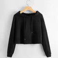Drop Shoulder Crop Hoodie