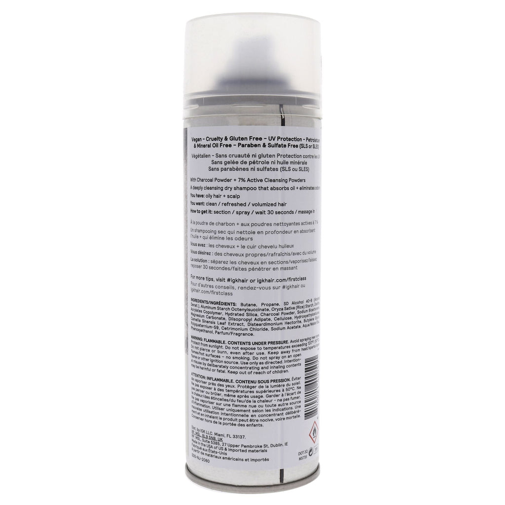 First Class Charcoal Detox Dry Shampoo by IGK for Unisex - 6.3 oz Dry Shampo