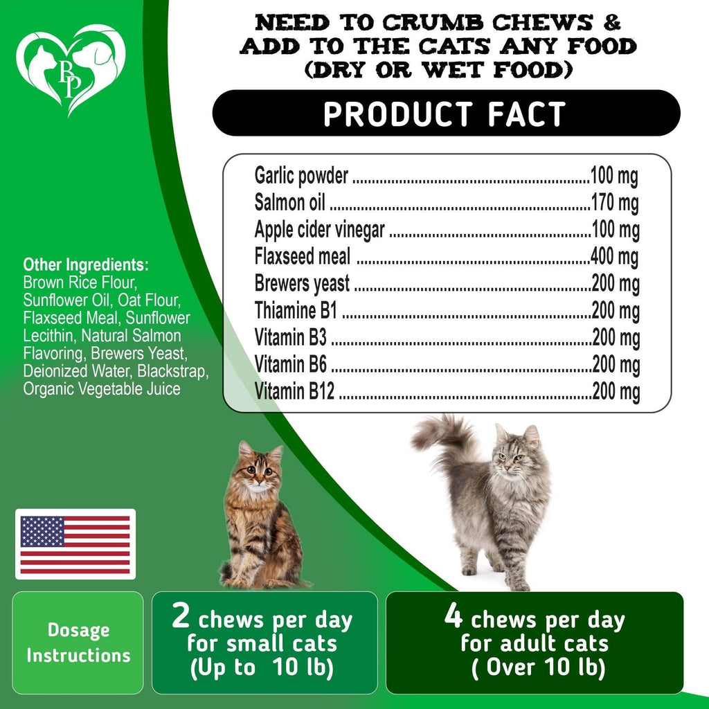 Flea and Tick Prevention Chewable Pills for Cats Revolution Oral Flea Treatment for Pets Pest Control & Natural Defense Chewables Small Tablets Salmon Fish Taste