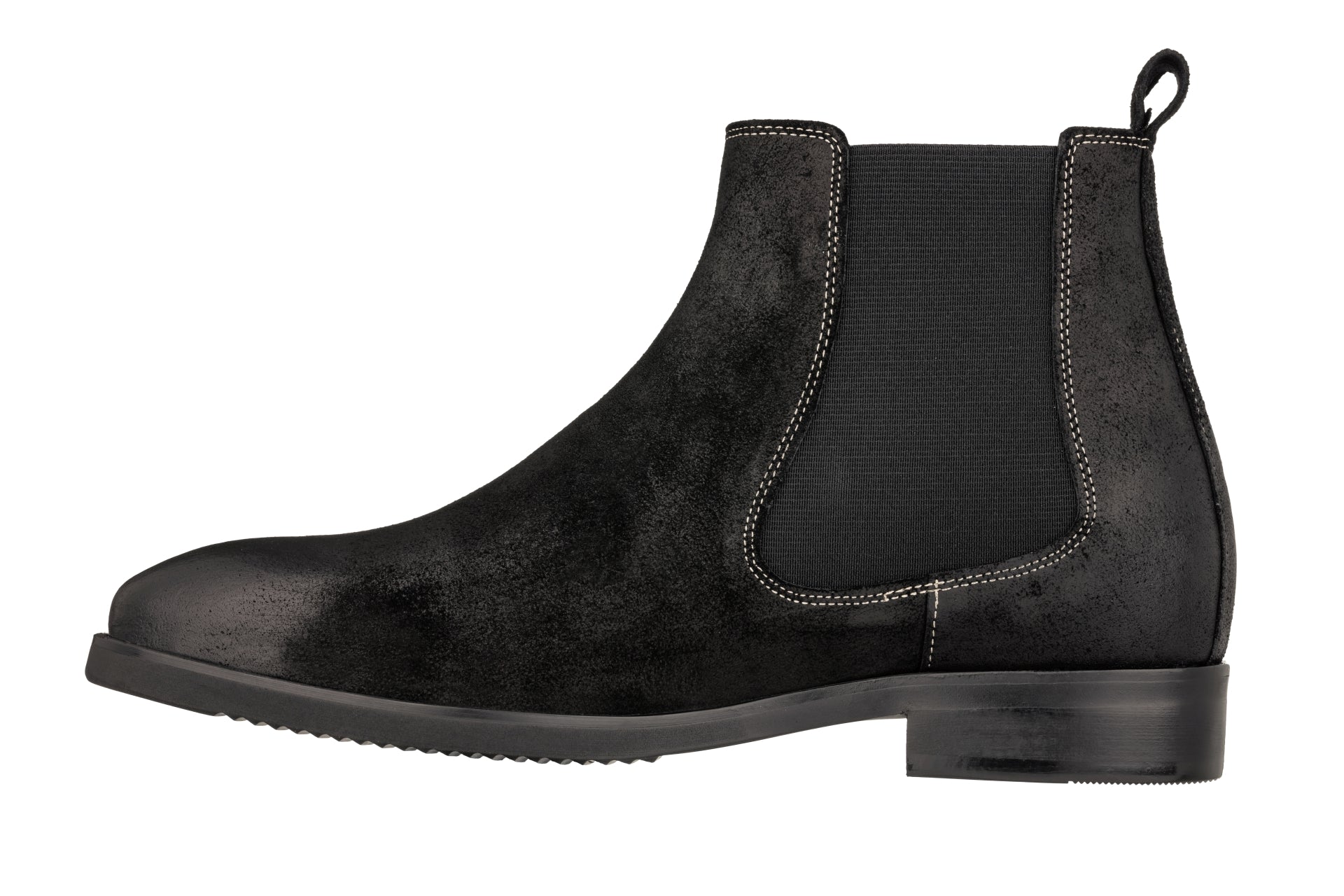 TOTO - K92081 - 3 Inches Taller (Nubuck Black) - Chelsea Ankle Boots