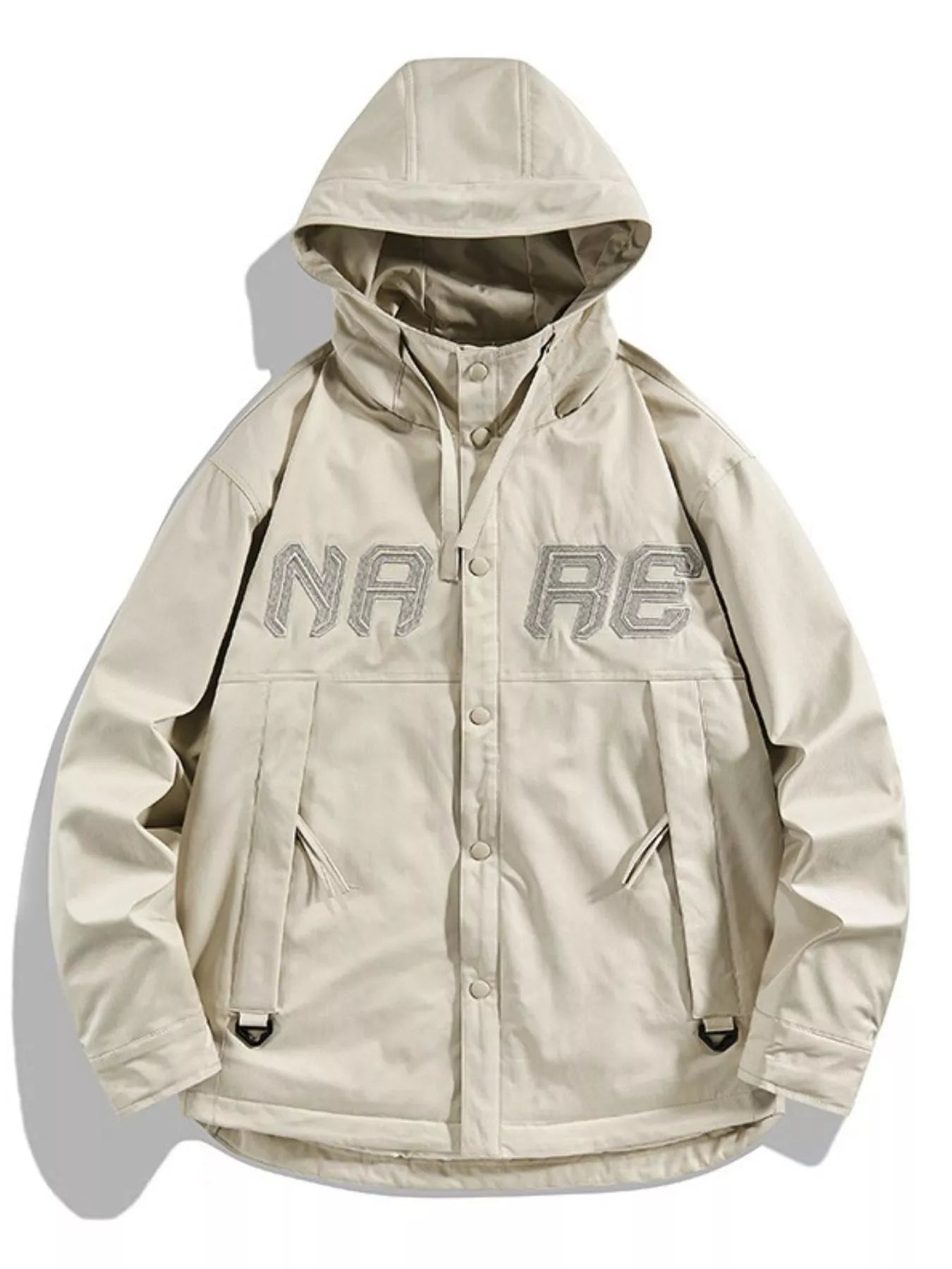 Men's Plus Size Snap Down Long Sleeve Hooded Jacket