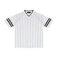 Unisex Striped Loose V-Neck T-Shirt