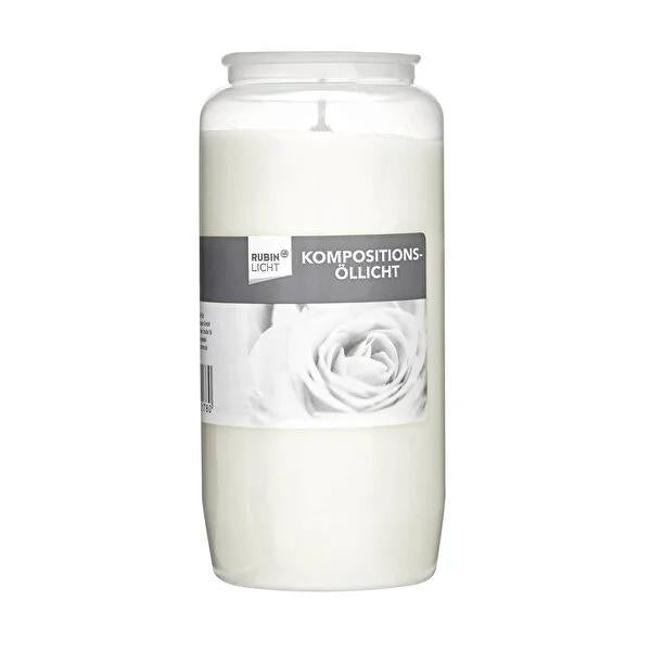 Rubin Licht White Candle No: 7 - Long-Lasting Outdoor Candle with 110 Hours Burn Time