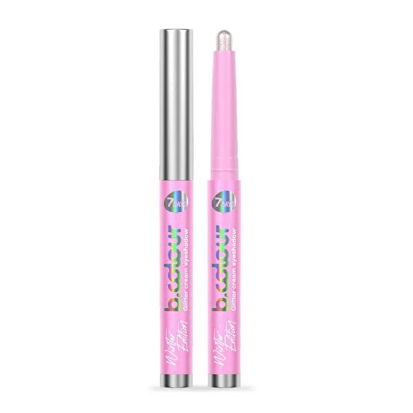 7Days B.Colour Prosecco Shimmer Cream Eyeshadow Stick - Vegan, Long Lasting Glitter Eyeshadow for Holographic Sparkle