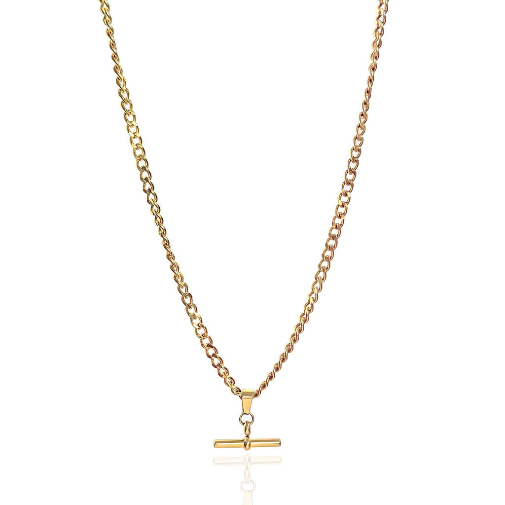 QUINN GOLD T BAR NECKLACE