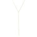 YVETTE GOLD Y LARIAT BAR CHAIN NECKLACE