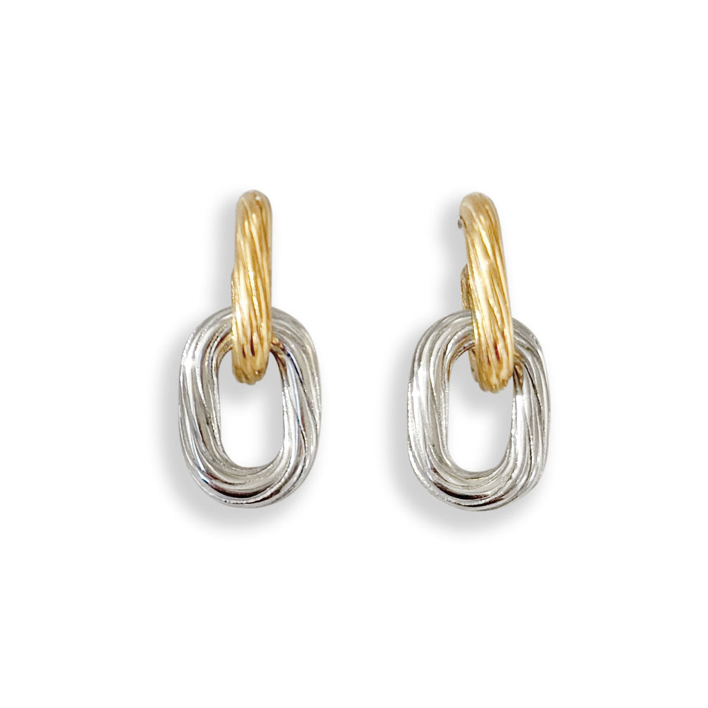 NOVA TWO TONED CHAIN EARRINGS