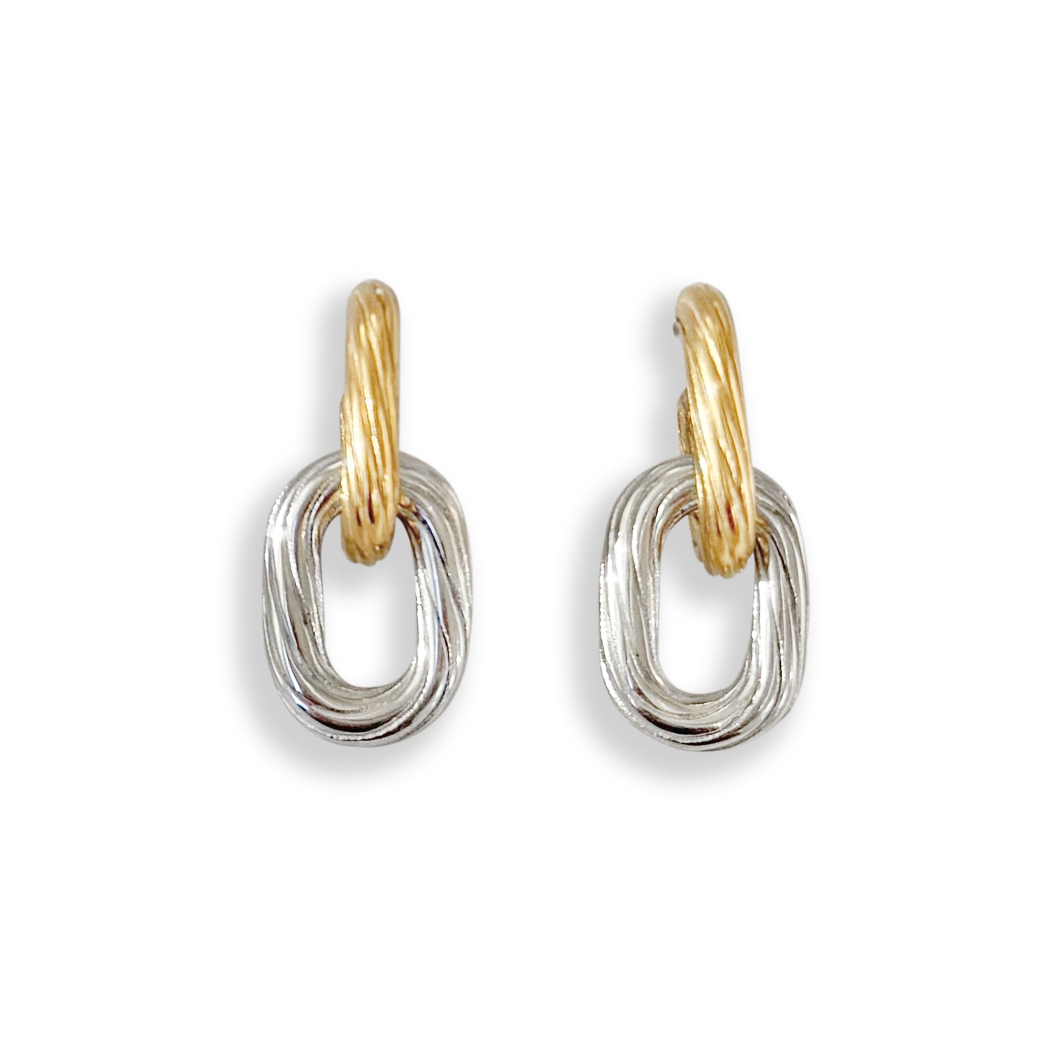 NOVA TWO TONED CHAIN EARRINGS
