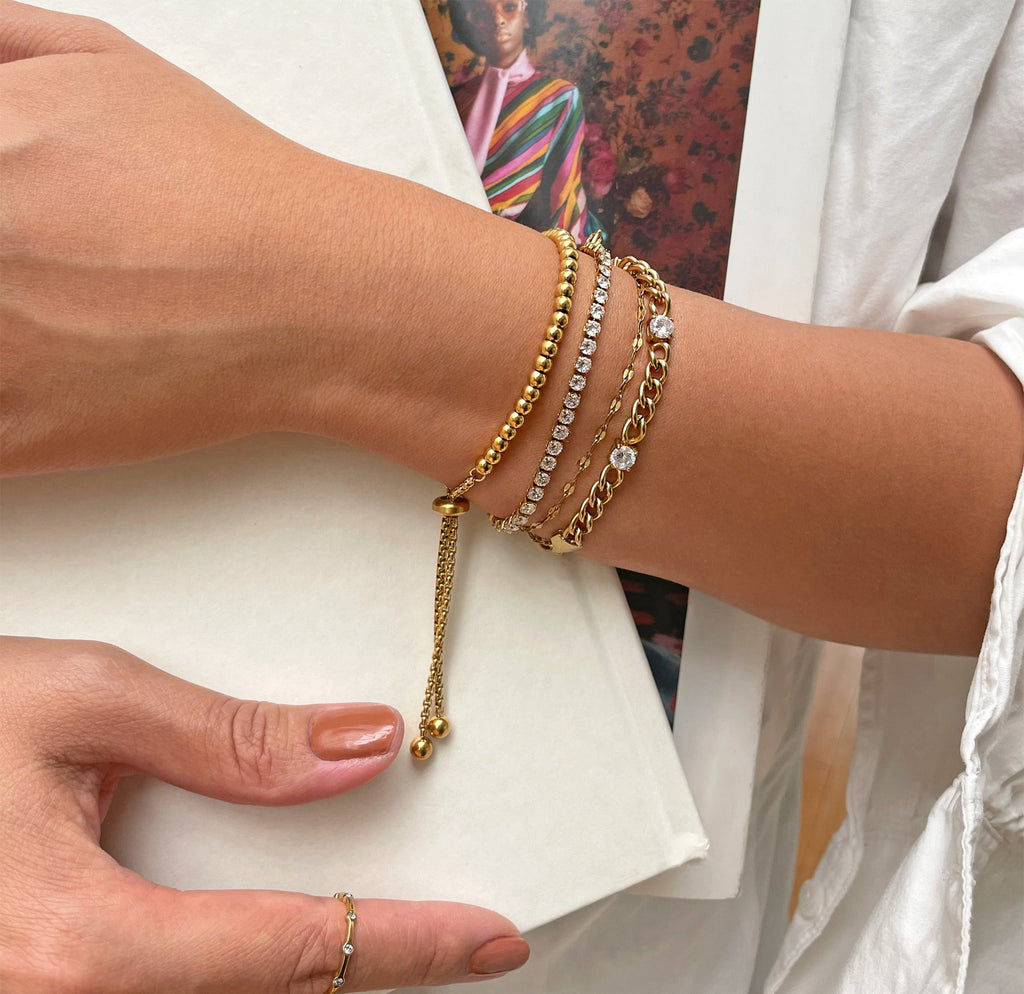 ELLIE GOLD BALL BEADED BRACELET