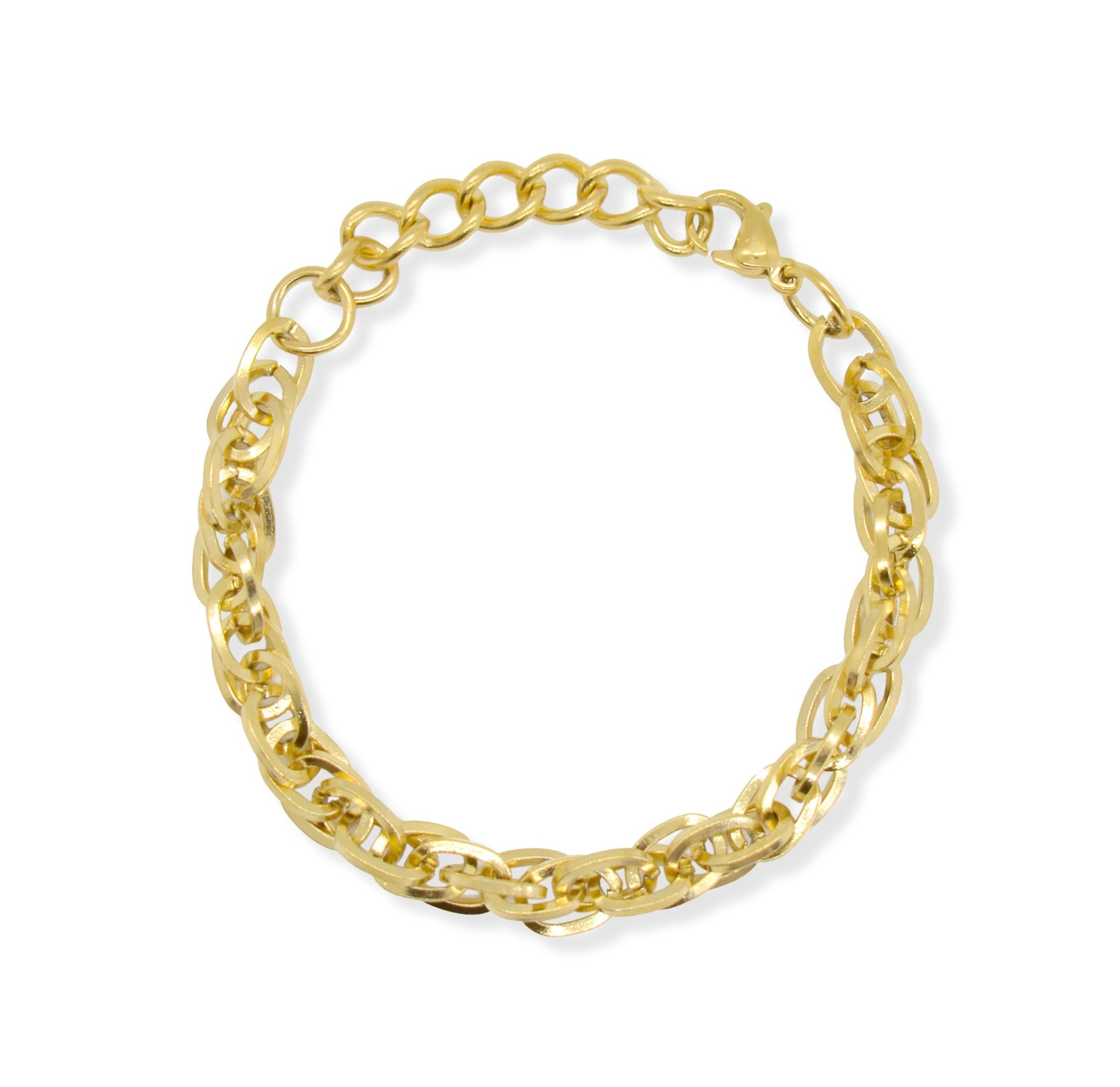 GEMMA GOLD CHUNKY ROPE CHAIN BRACELET