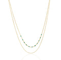 ROXI DAINTY GOLD DUO GREEN BEADED NECKLACE