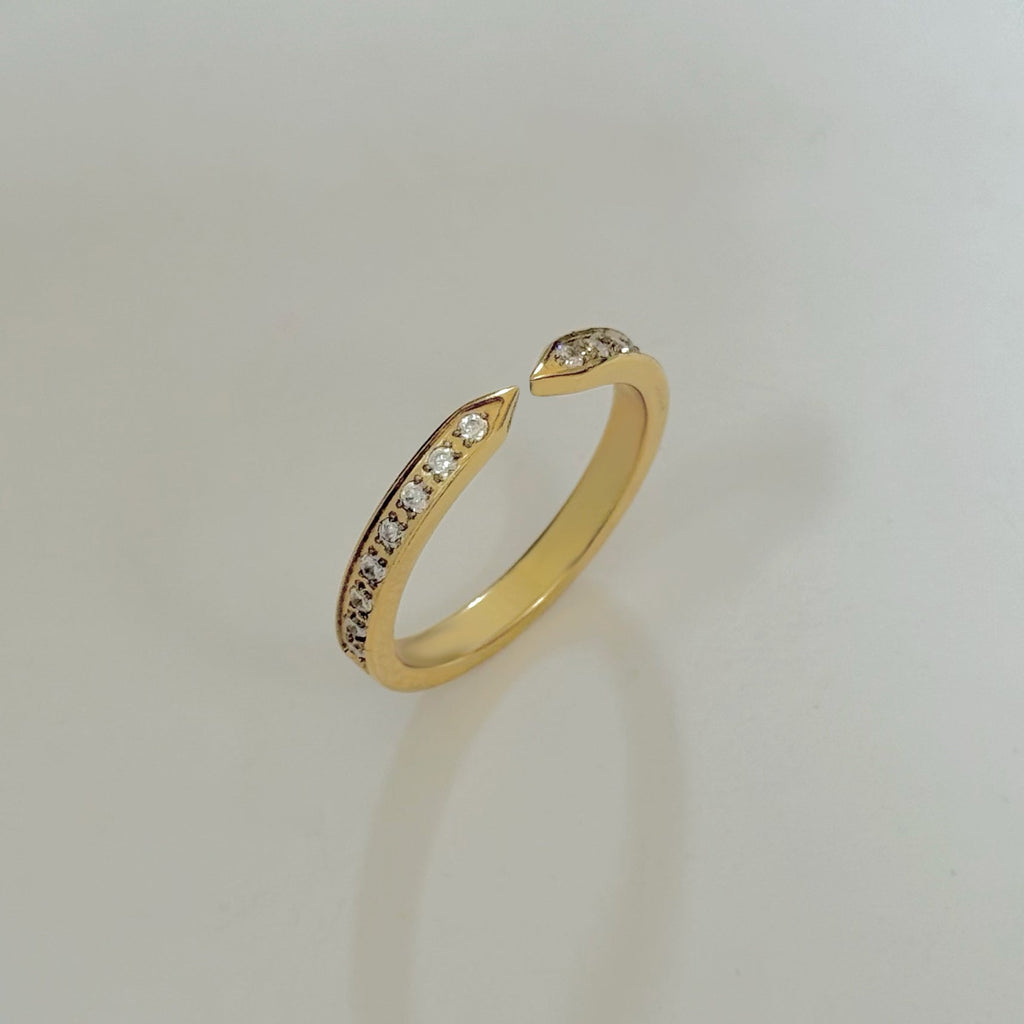 VERA GOLD CZ DIAMOND OPEN CLAW RING