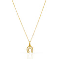 HEIDI DAINTY GOLD PAVE HORSE SHOE PENDANT NECKLACE