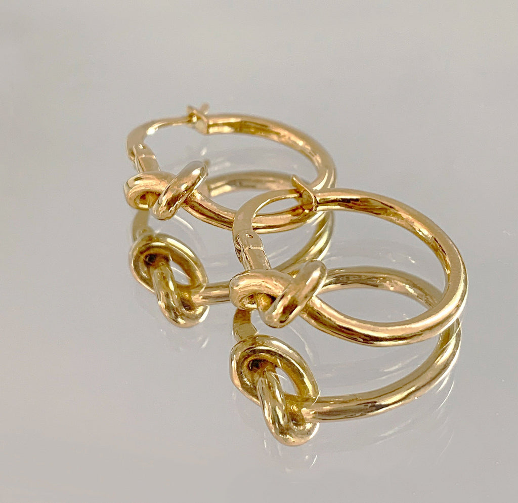 HARPER GOLD KNOT HOOP EARRINGS