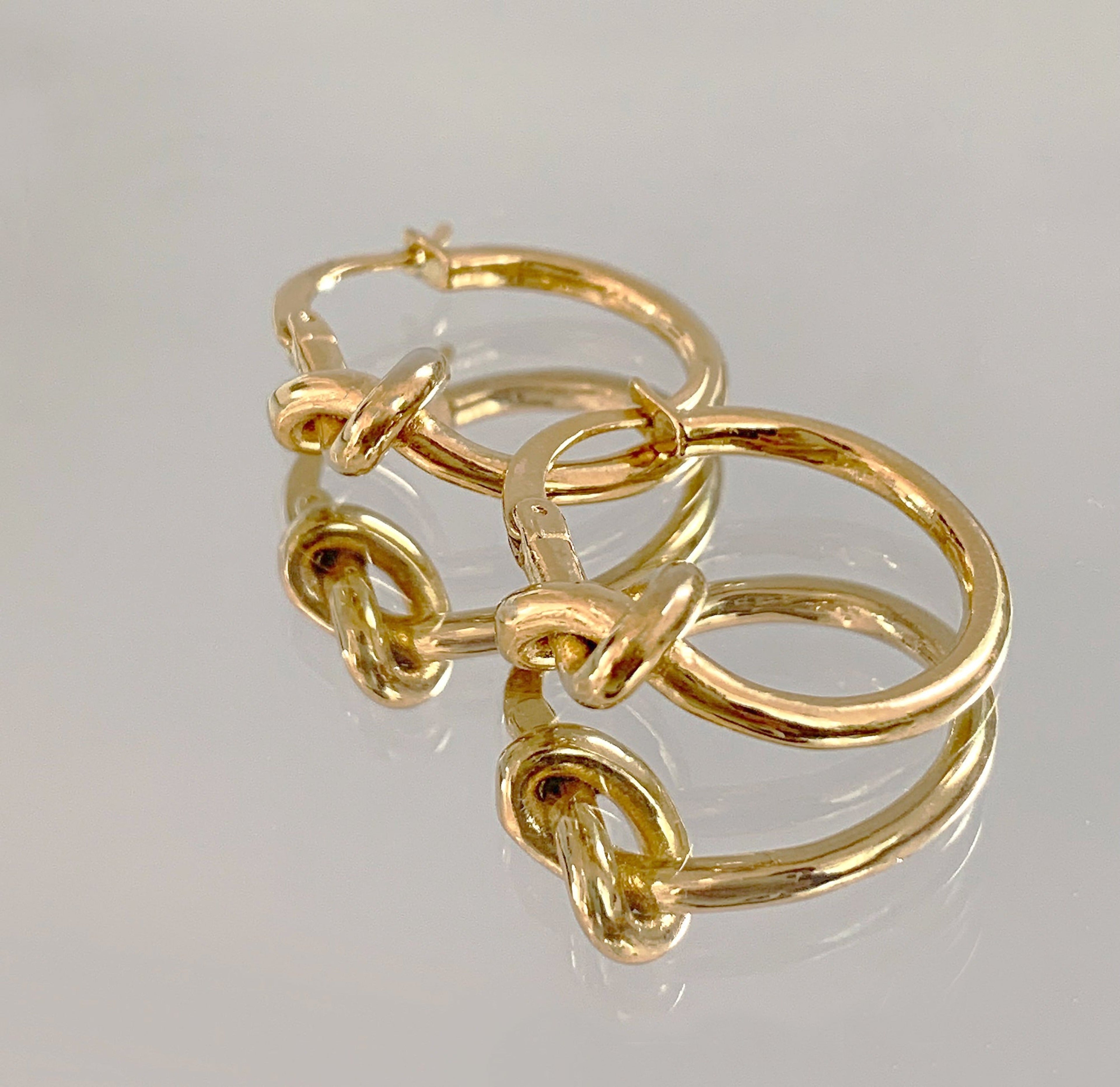 HARPER GOLD KNOT HOOP EARRINGS