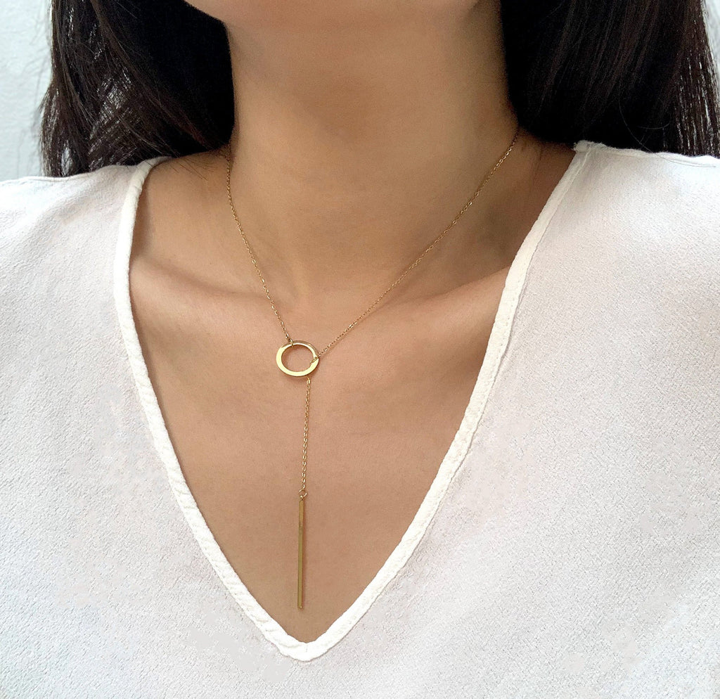 LANA LARIAT BAR CHAIN NECKLACE
