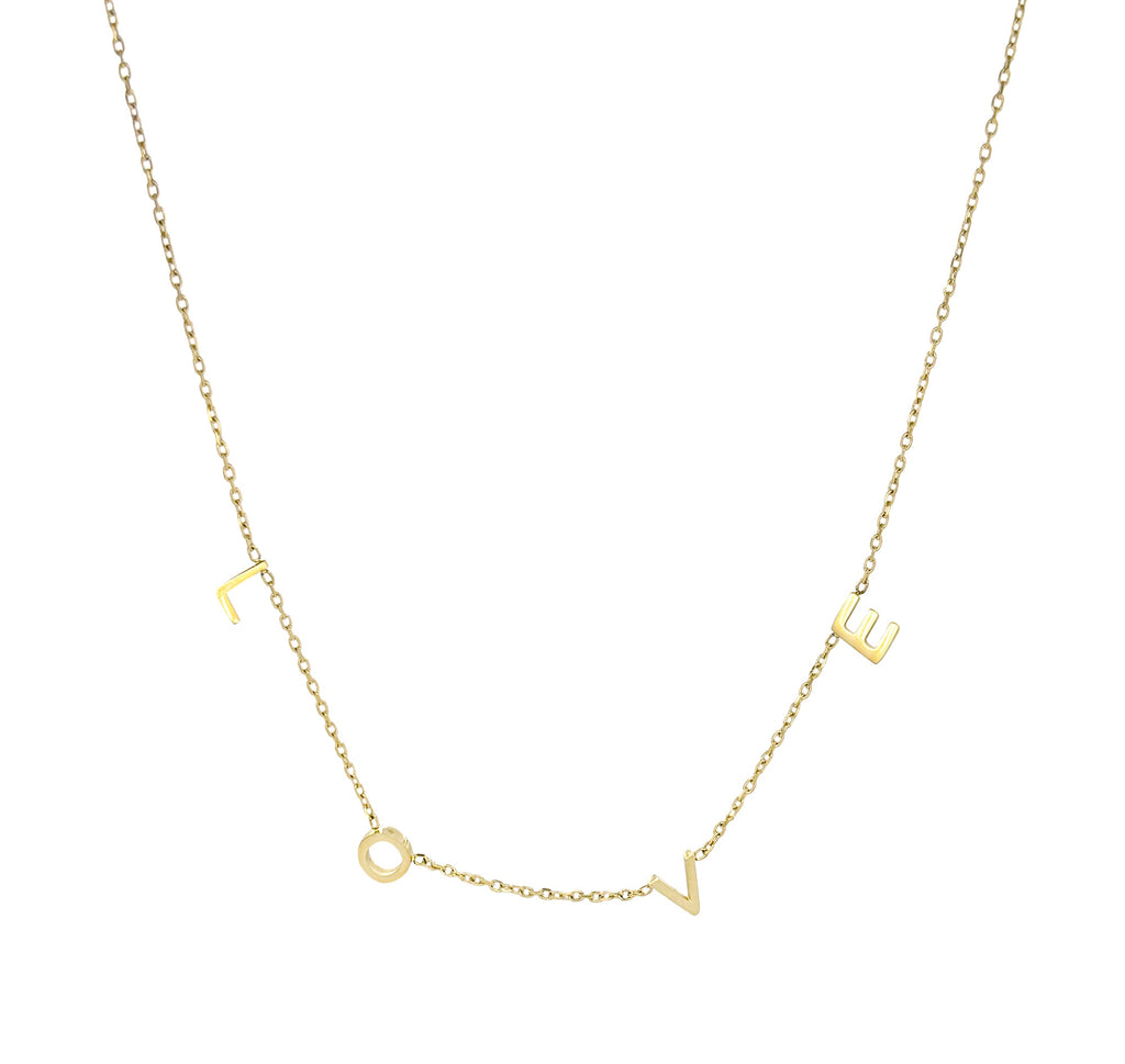 LOVE GOLD DAINTY LETTER NECKLACE