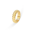 HARRIET GOLD RIBBED RING BAND