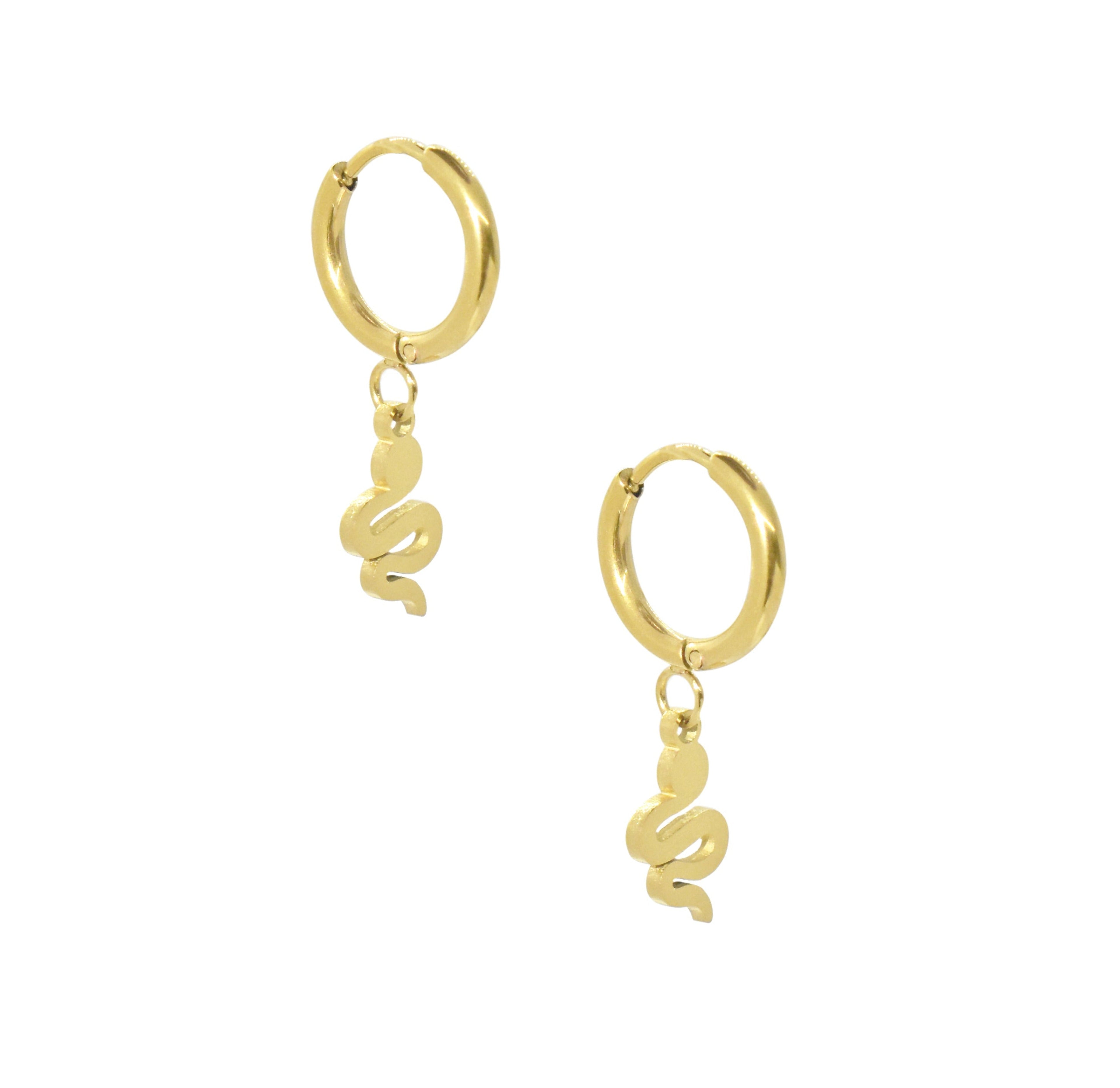 SERPENTINE GOLD HUGGIE HOOP EARRINGS