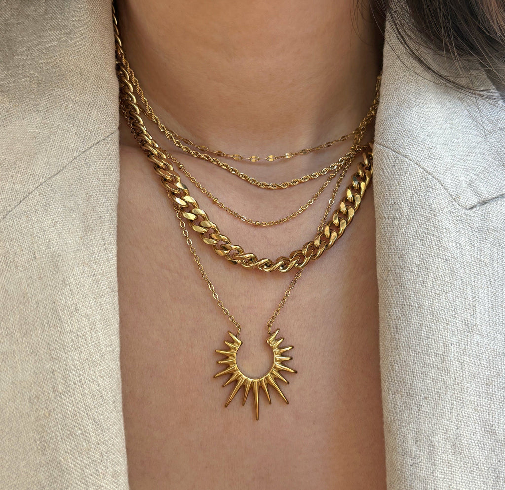 MABEL GOLD SUN PENDANT NECKLACE
