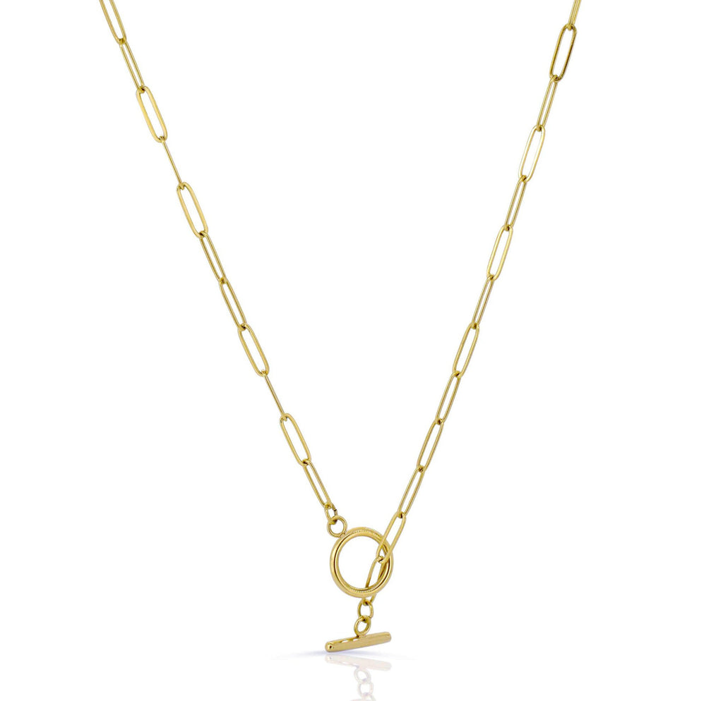 JAMIE GOLD TOGGLE PAPERCLIP CHAIN NECKLACE