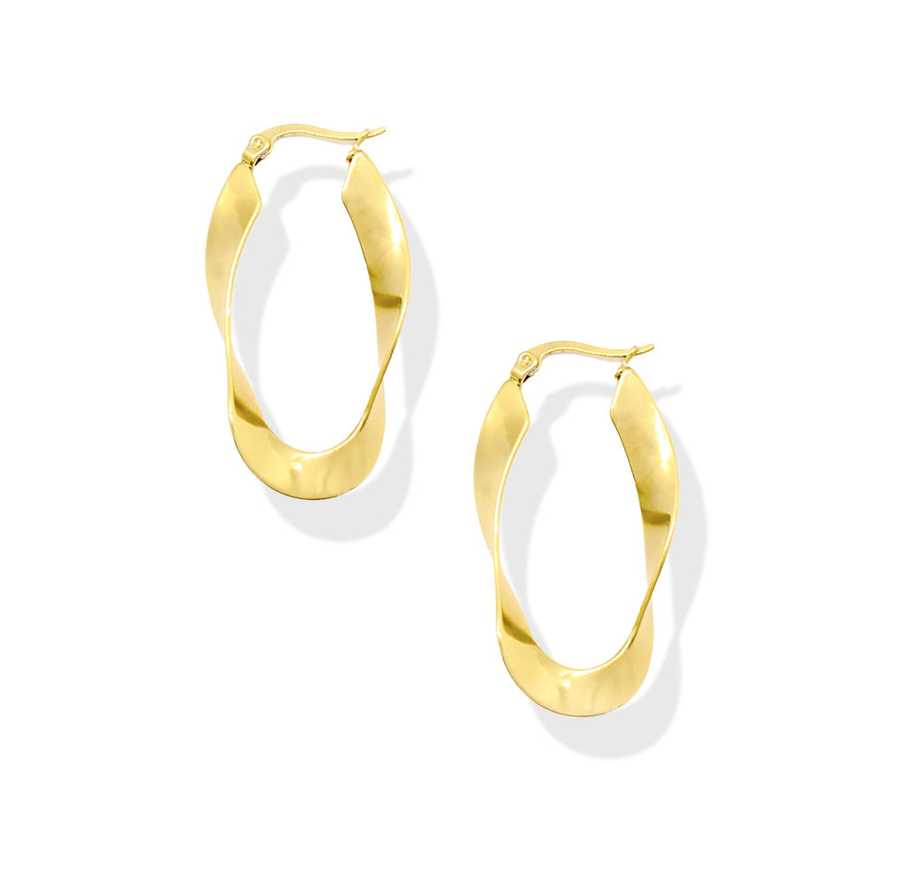 PERLA GOLD TWIST HOOP EARRINGS