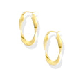 PERLA GOLD TWIST HOOP EARRINGS