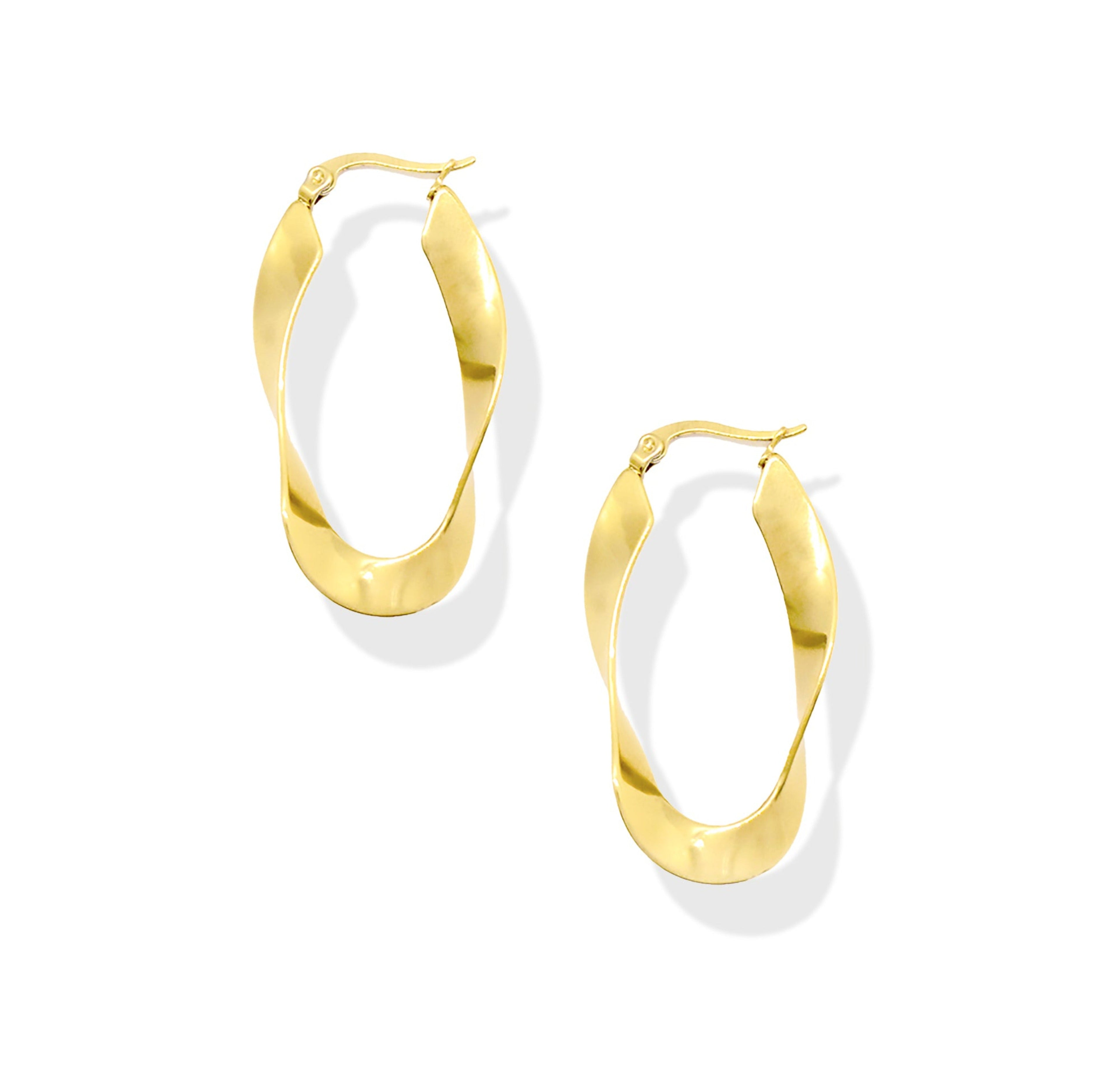 PERLA GOLD TWIST HOOP EARRINGS