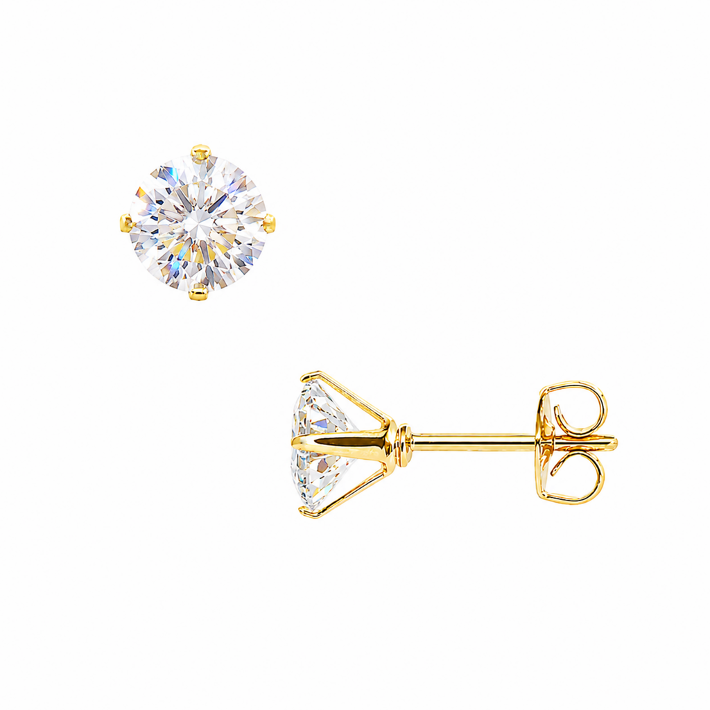 PARIS GOLD CZ STUD EARRINGS