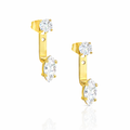 PHOEBE GOLD MARQUIS DIAMOND STUD EAR JACKET EARRINGS