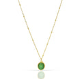 DARA GOLD GREEN CATS EYE PENDANT NECKLACE