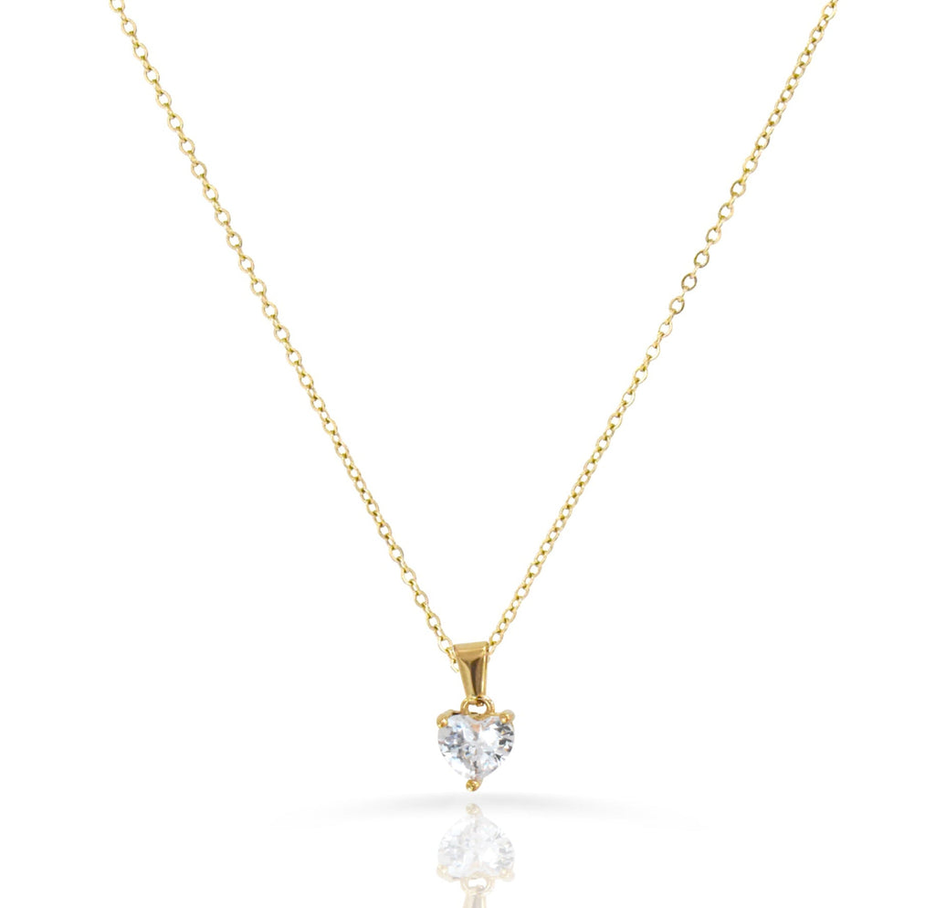 VALENTINE HEART CZ DIAMOND PENDANT NECKLACE