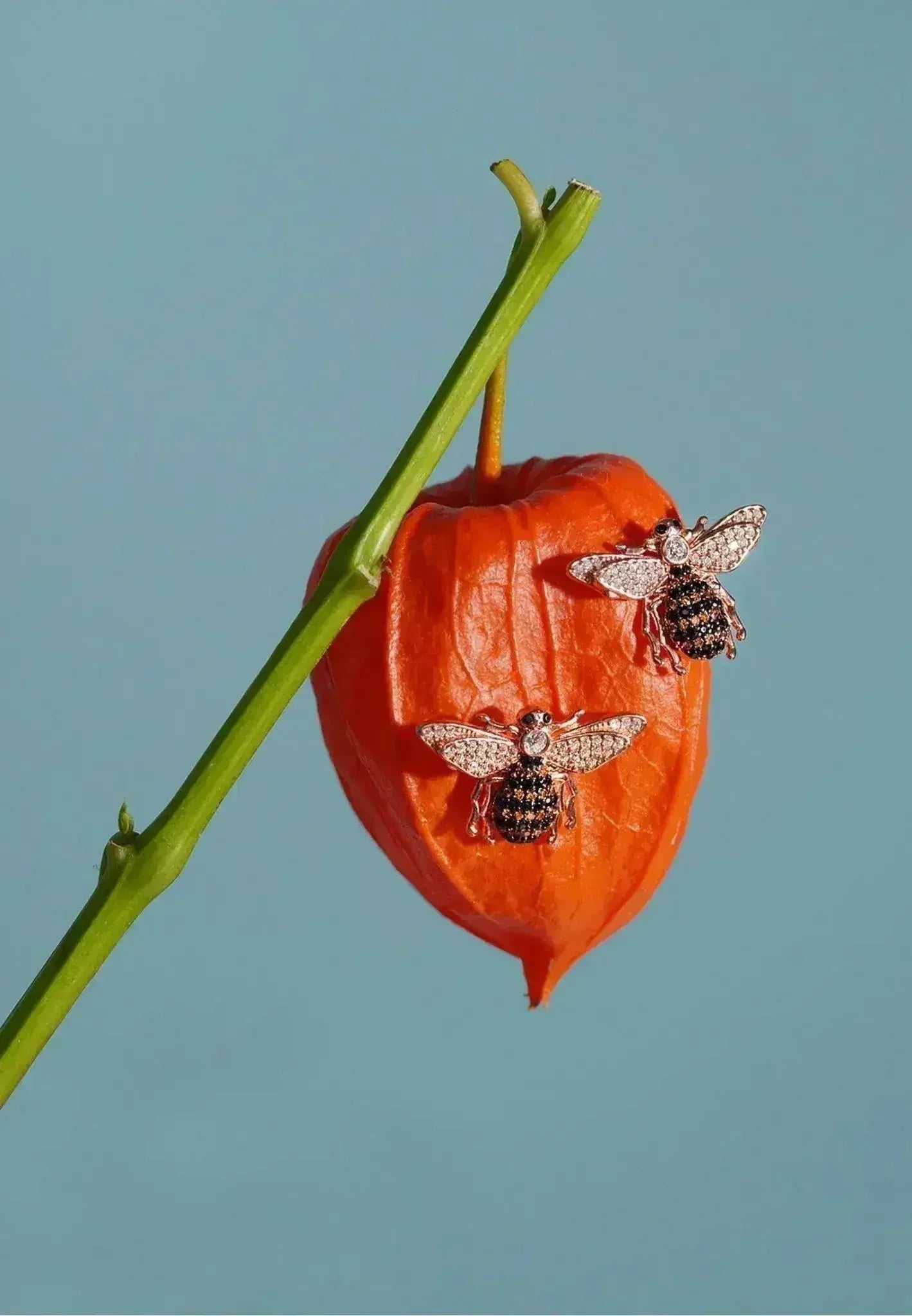 Honey Bee Stud Earrings | Sterling Silver Animal Jewelry - Femstylo