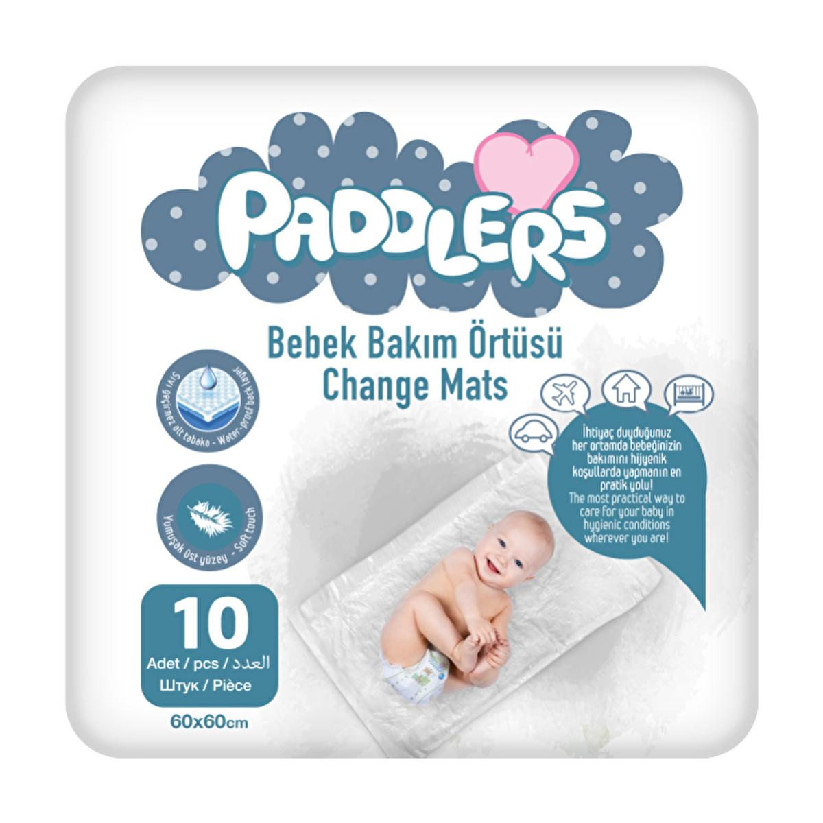 Paddlers Baby Changing Pads 10-Pack - Disposable, Ultra-Soft, Hygienic Diaper Changing Mat for Infants & Newborns, Leakproof Protection