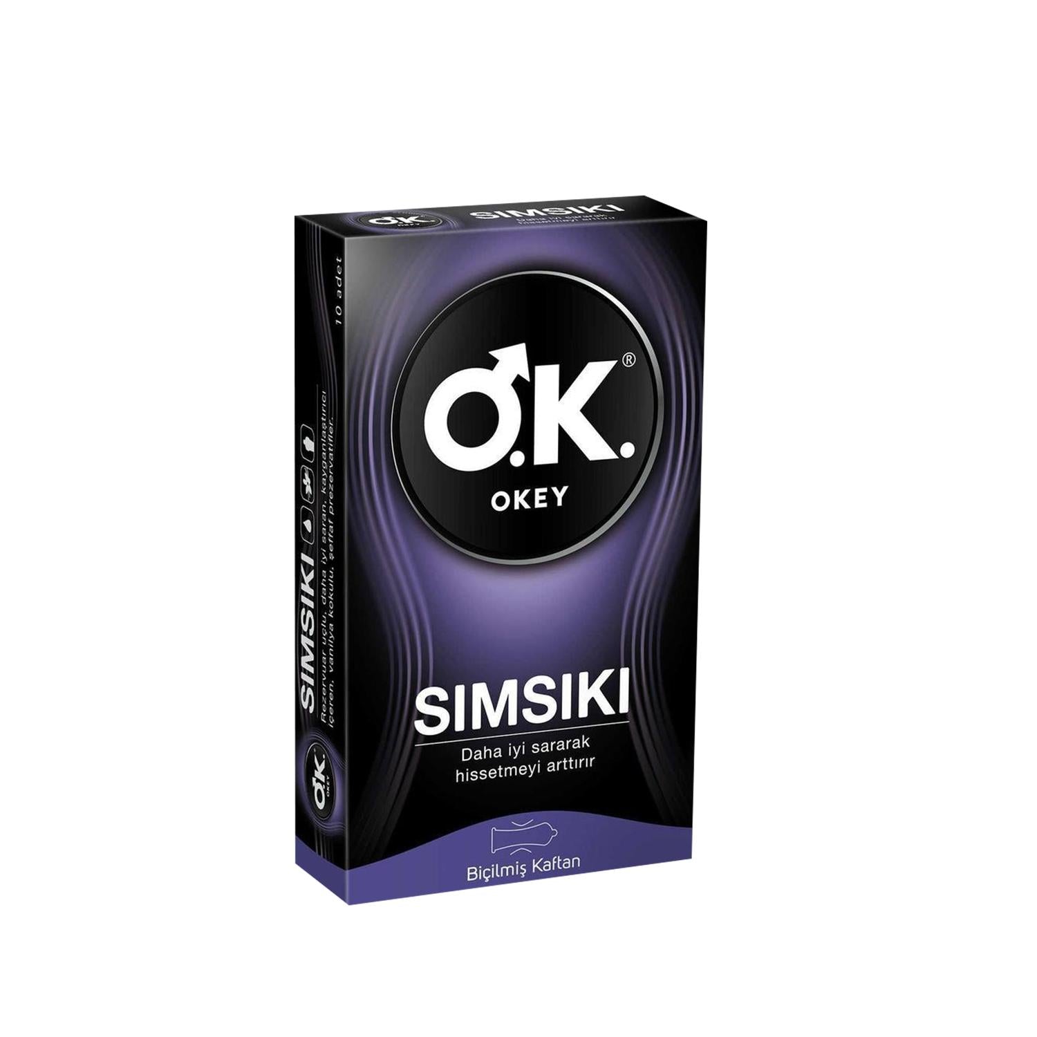 Okey Condoms - Extra Snug Fit Condoms 10 Pack for Safe Intimate Practices