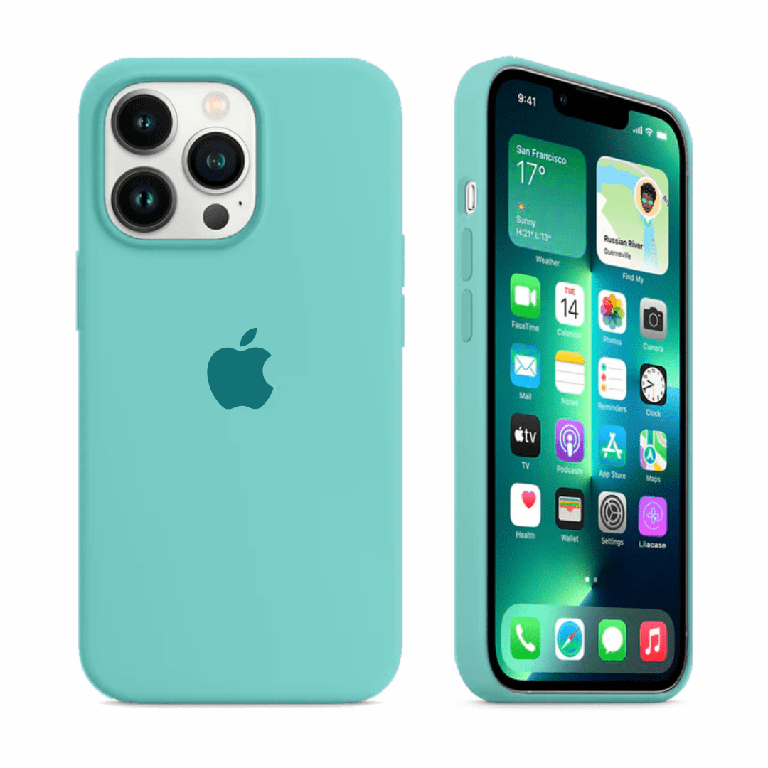 iPhone Silicone Case (Ice Sea Blue)
