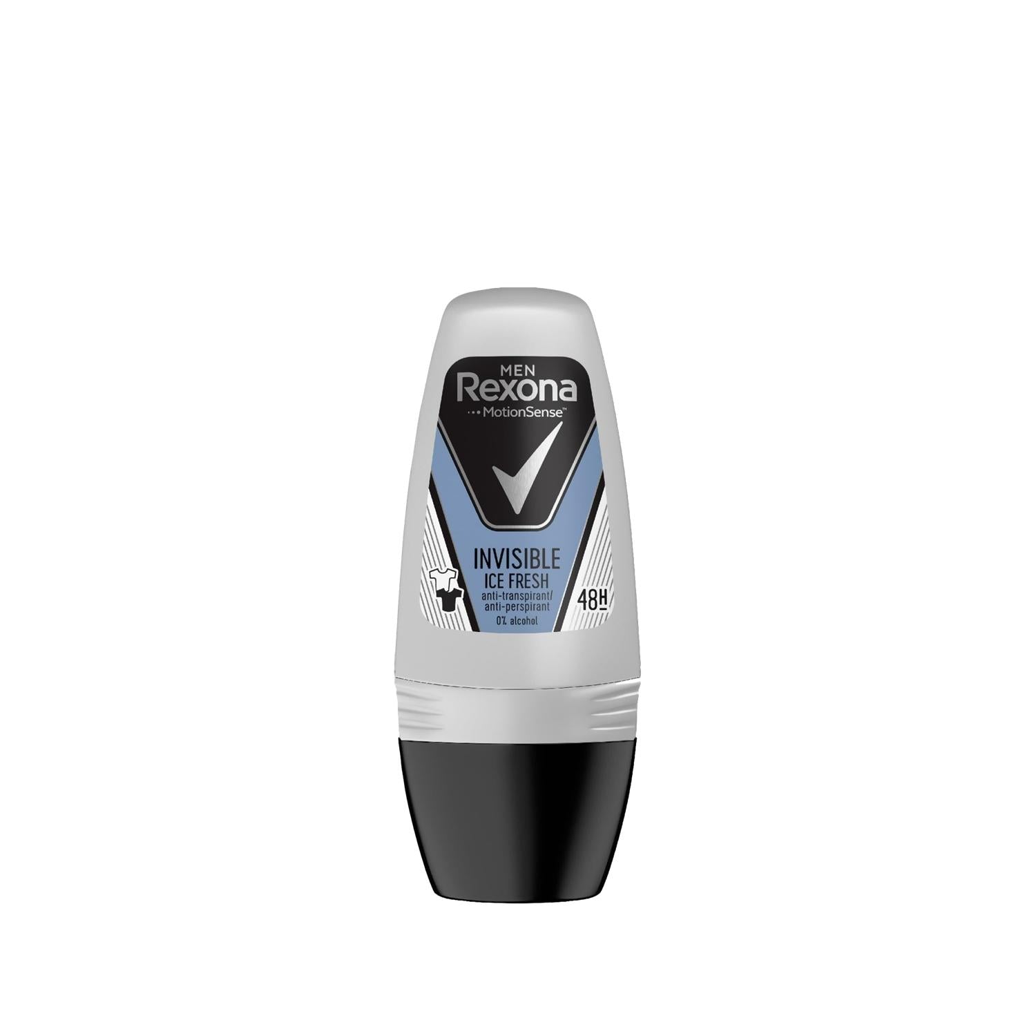 Rexona Men Ice Fresh Deodorant Roll-On for Men - 50ml, Antiperspirant Protection, Long-Lasting Freshness