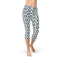 Womens Geometric Blue Tile Capri Leggings