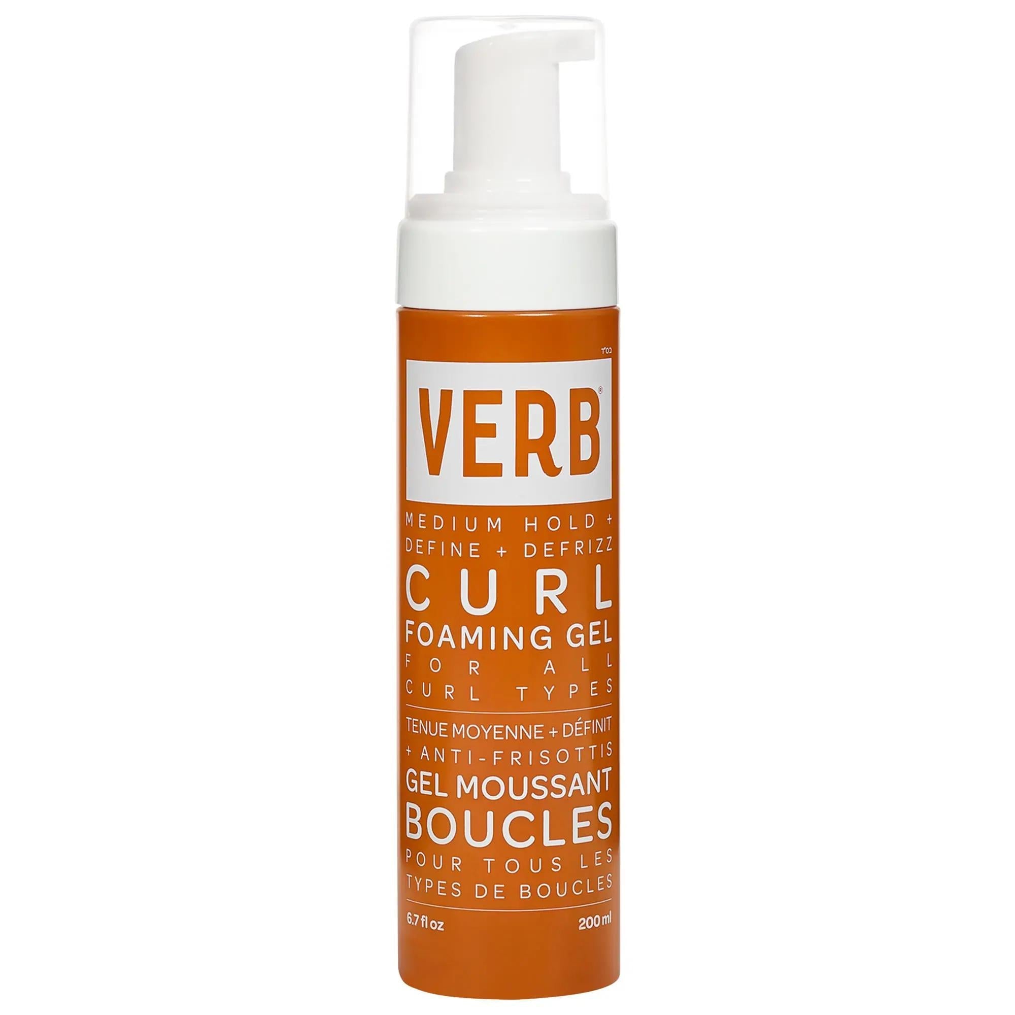 Verb Curl Foaming Gel: Define Curls, Fight Frizz, Lightweight Hold - Vegan, Cruelty-Free, Natural Curl Enhancer for Wavy, Curly, Coily Hair