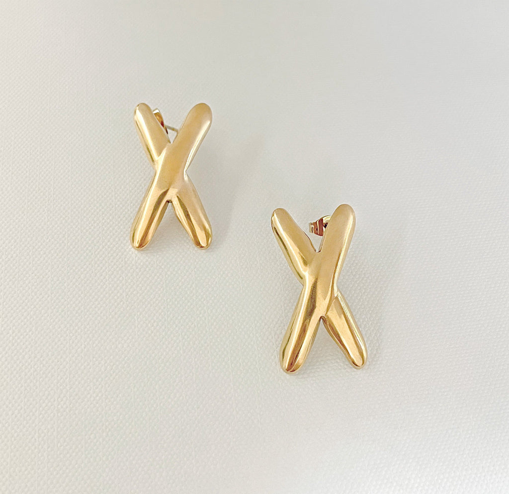 ETTA GOLD X EARRINGS