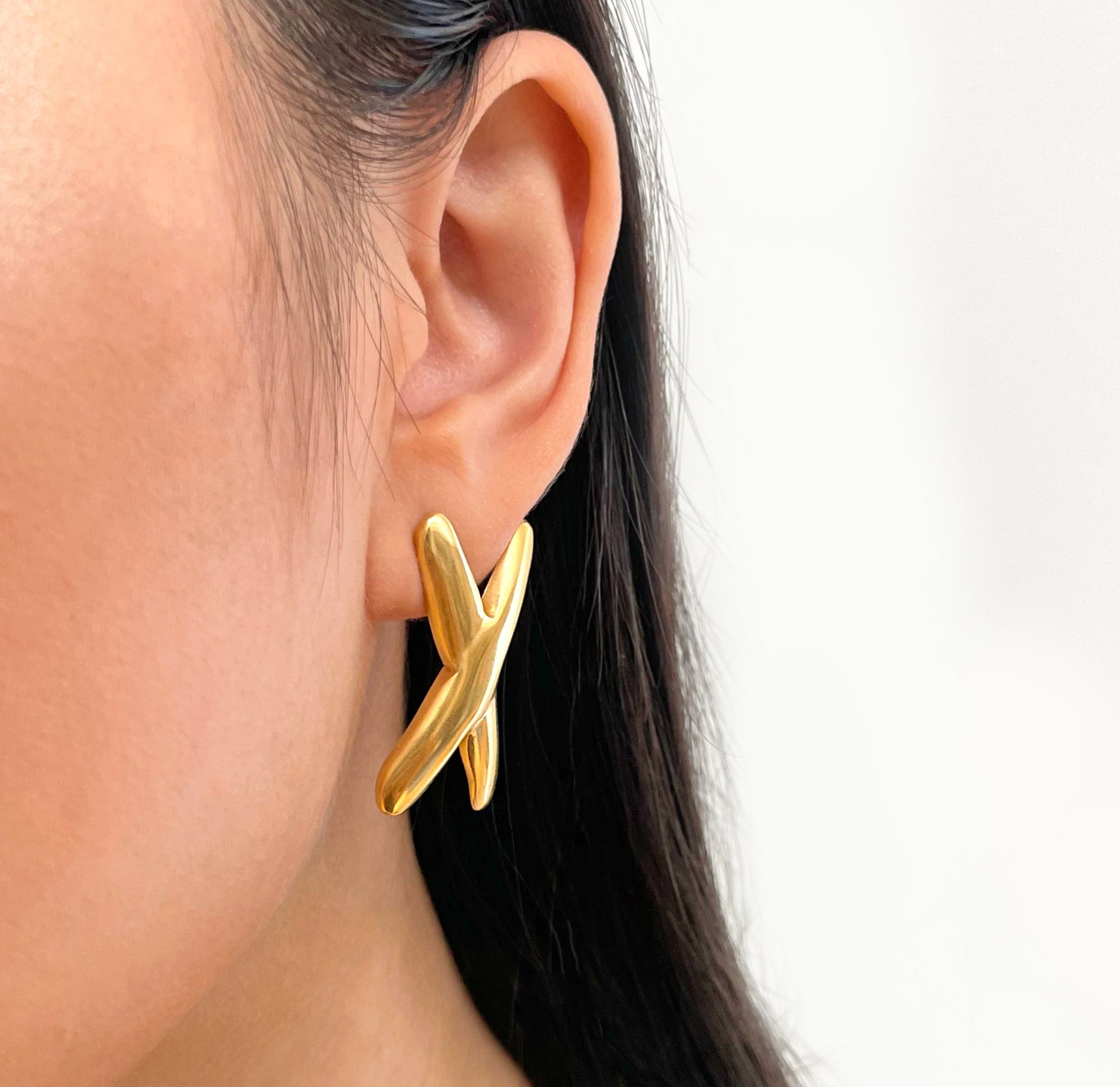 ETTA GOLD X EARRINGS